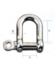 Grillete recto inoxidable AISI-316 2