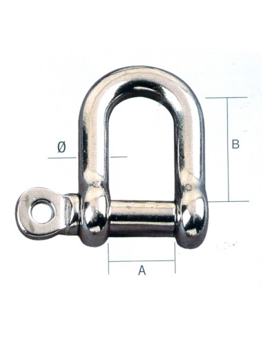 Grillete recto inoxidable AISI-316