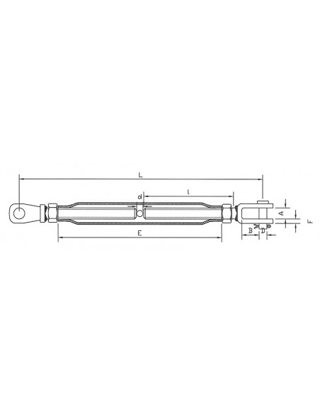 Tensor tubo inoxidable doble horquilla