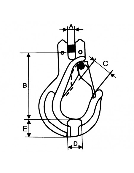 Gancho con pestillo conexión directa grado 80
