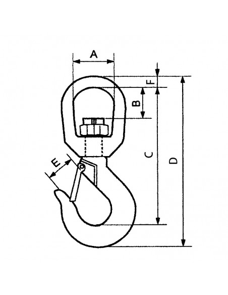 Gancho con pestillo giratorio grado 80