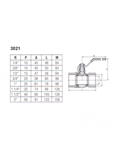 Válvula bola latón palanca inox PN40 Genebre 3021