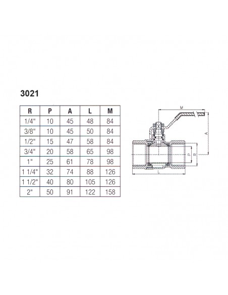 Válvula bola latón palanca inox PN40 Genebre 3021