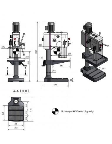 Taladro de engranajes Optimum DH 26 GT
