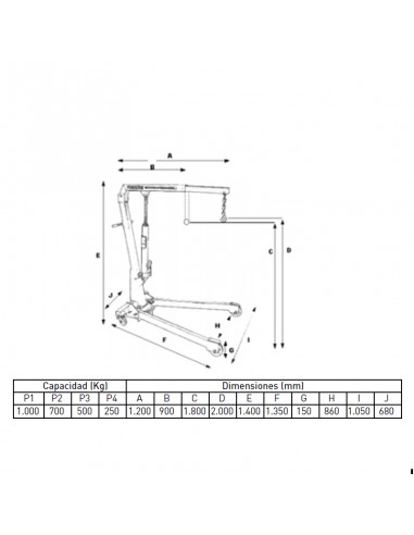 Grúa plegable Metalworks CAT610