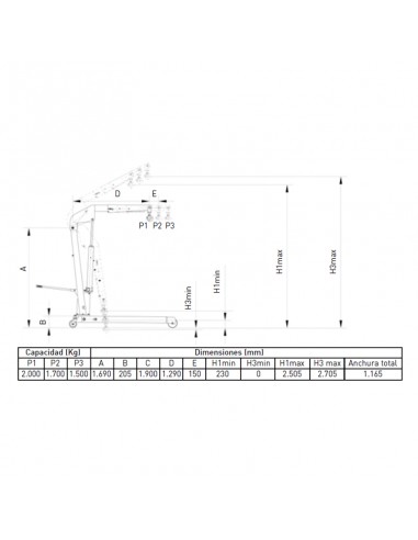 Grúa plegable Metalworks CAT6200T