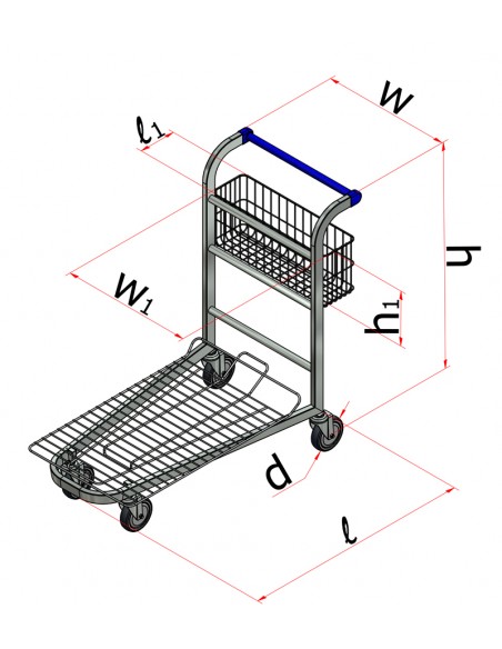 Carro encajable con cesta fija Maxima M10661