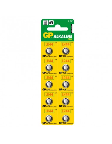 Pilas GP Alkaline Cell LR44 A76 1,5V (Blister 10u)