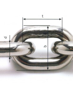 Cadena inoxidable DIN-766 eslabón corto