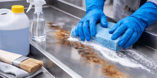 Cómo limpiar acero inoxidable manchado de ácido